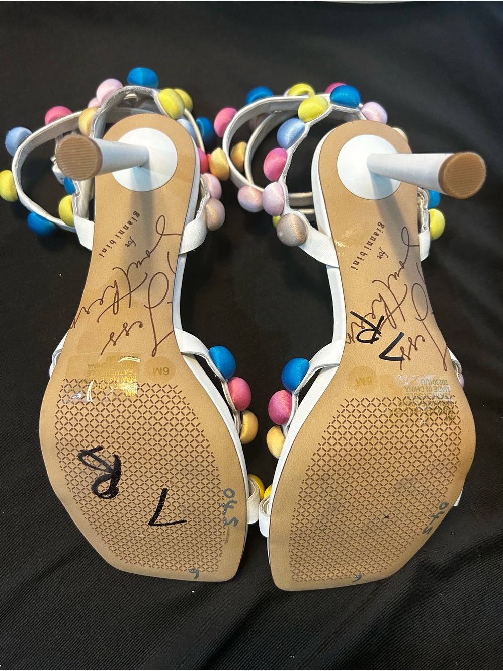 Gianni Bini Jess Southern Phoebe Pastel Rainbow Barbiecore Bead Sandal Heel 7 - Picture 3 of 7